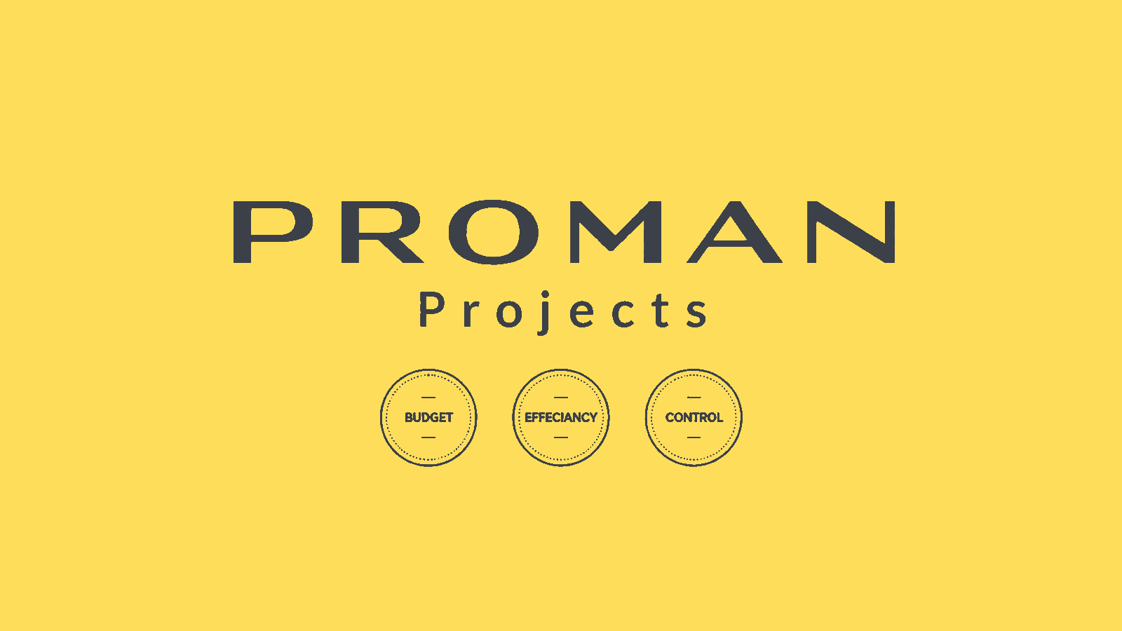 Proman Projects - Budget, Efficiency, Control